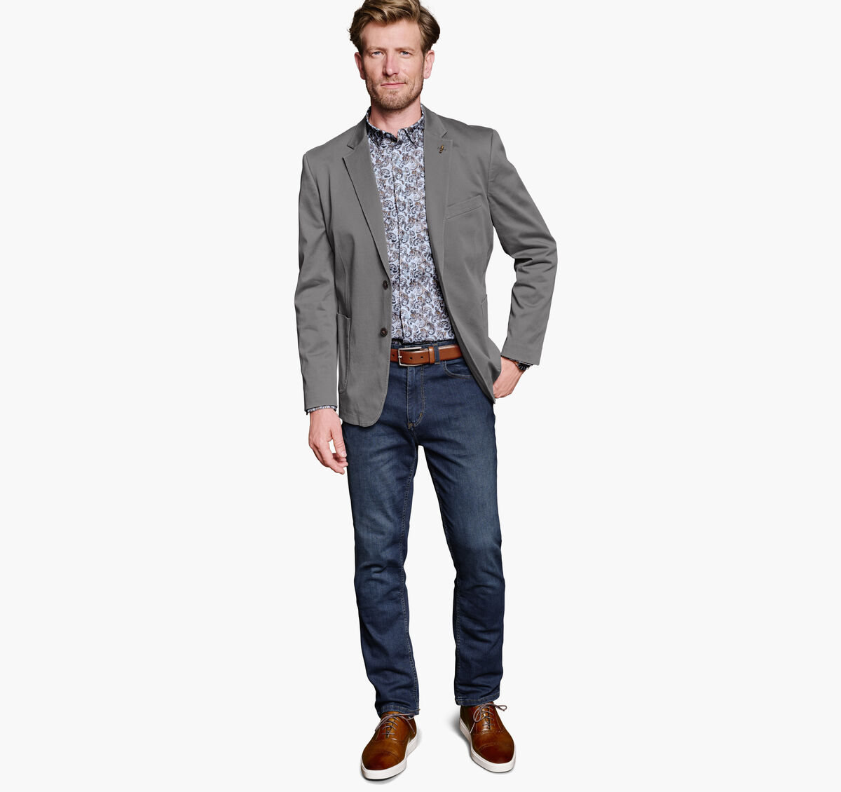 Washed Cotton Blazer image number null