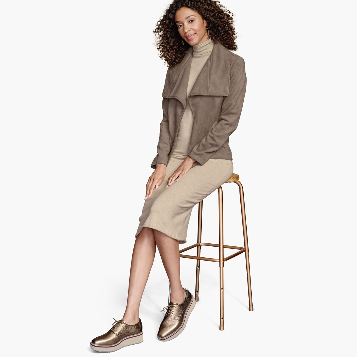 Bonded Faux-Suede Jacket image number null