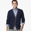 Contrast V-Neck Cardigan image number null