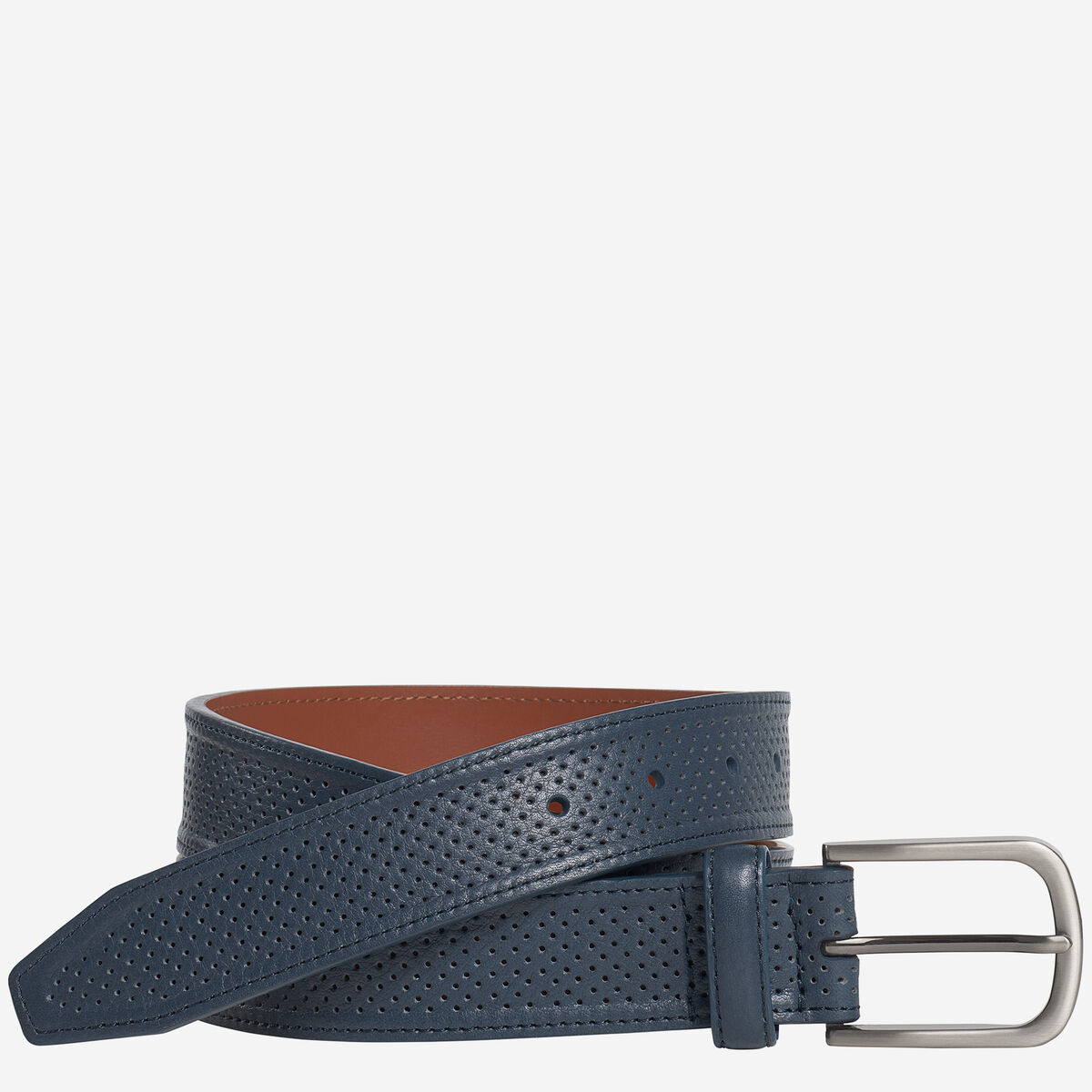 Soft Perforated Leather Belt image number null