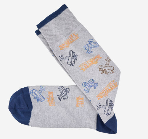 Novelty Socks - Gray Vintage Planes
