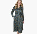 Printed Button-Front Long Dress image number null