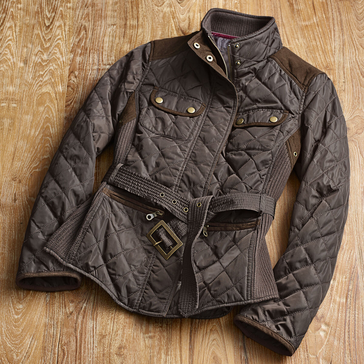 Belted Quilt Jacket image number null