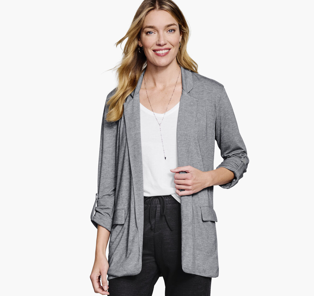 M&eacute;lange Knit Blazer image number null