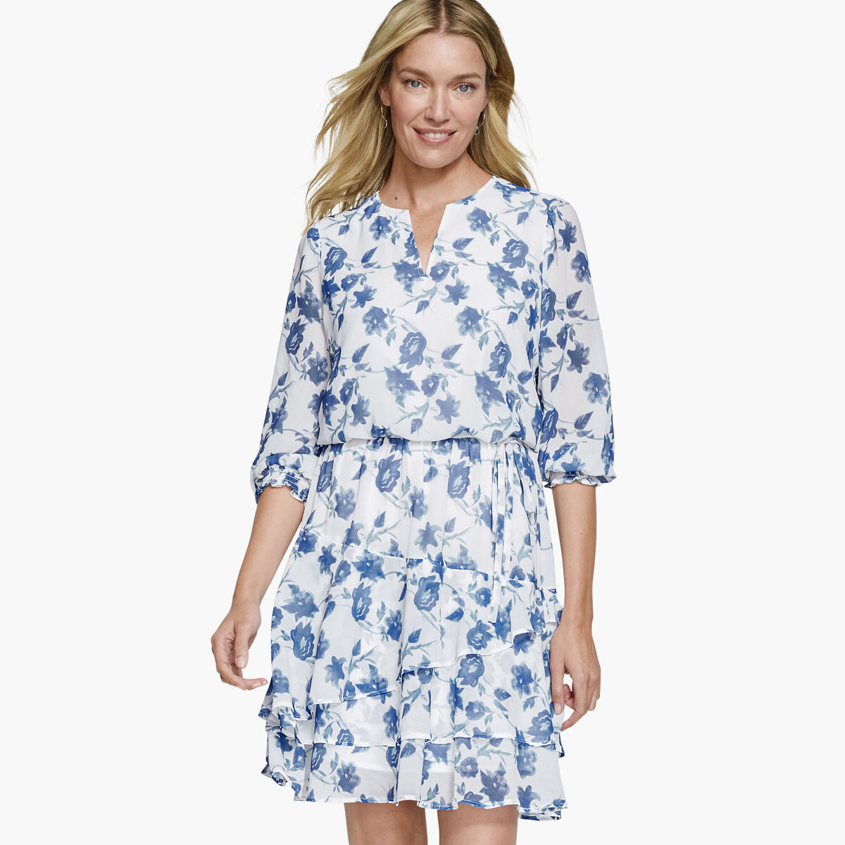 Printed Tiered Dress image number null