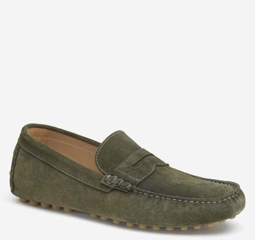 Athens Penny - Olive Suede