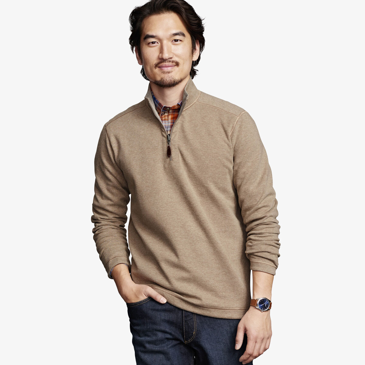 Reversible Solid Quarter-Zip image number null