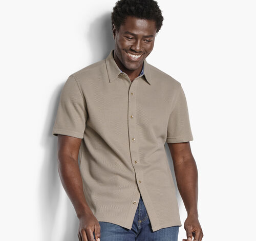 Linden Textured Short-Sleeve Shirt - Oatmeal