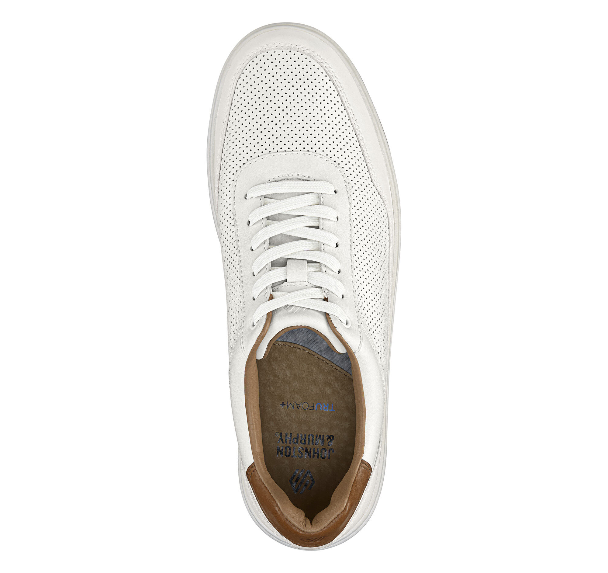Men's Dawson Perfed U-Throat in White Full Grain | Johnston & Murphy