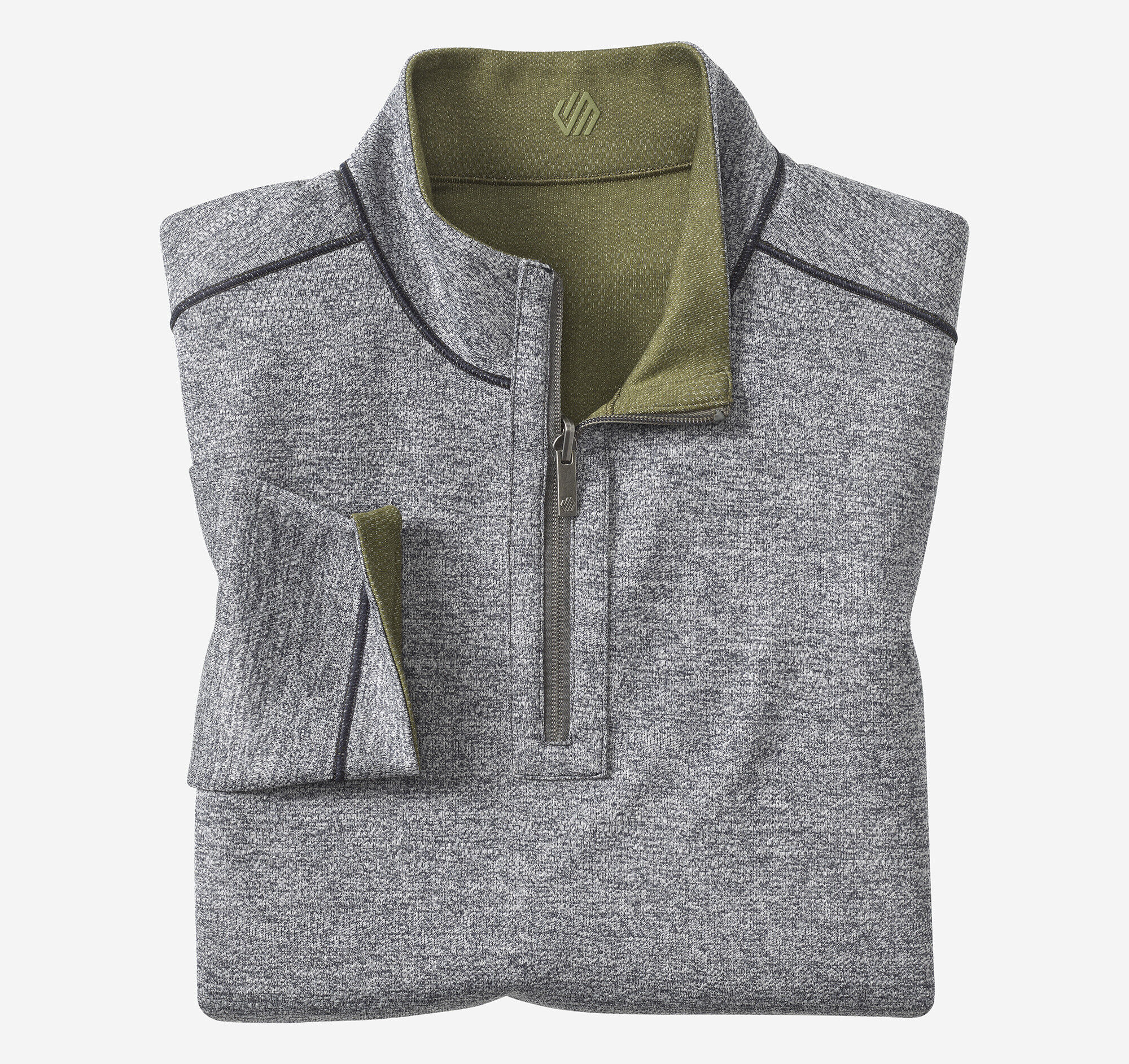 Men's XC4® Performance Reversible Quarter-Zip in Olive/Navy