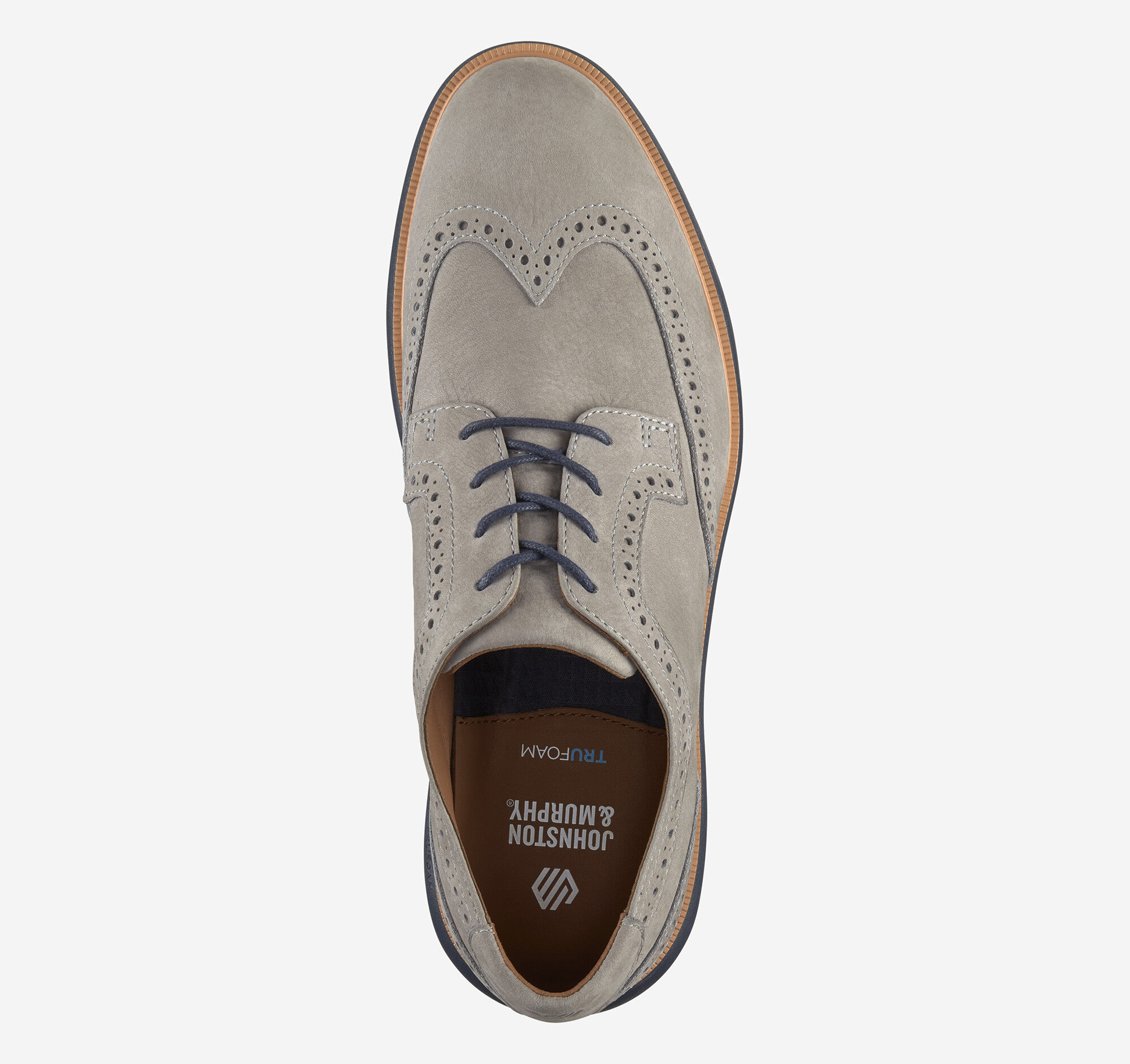 Men's Larkin Wingtip in Gray Nubuck | Johnston & Murphy