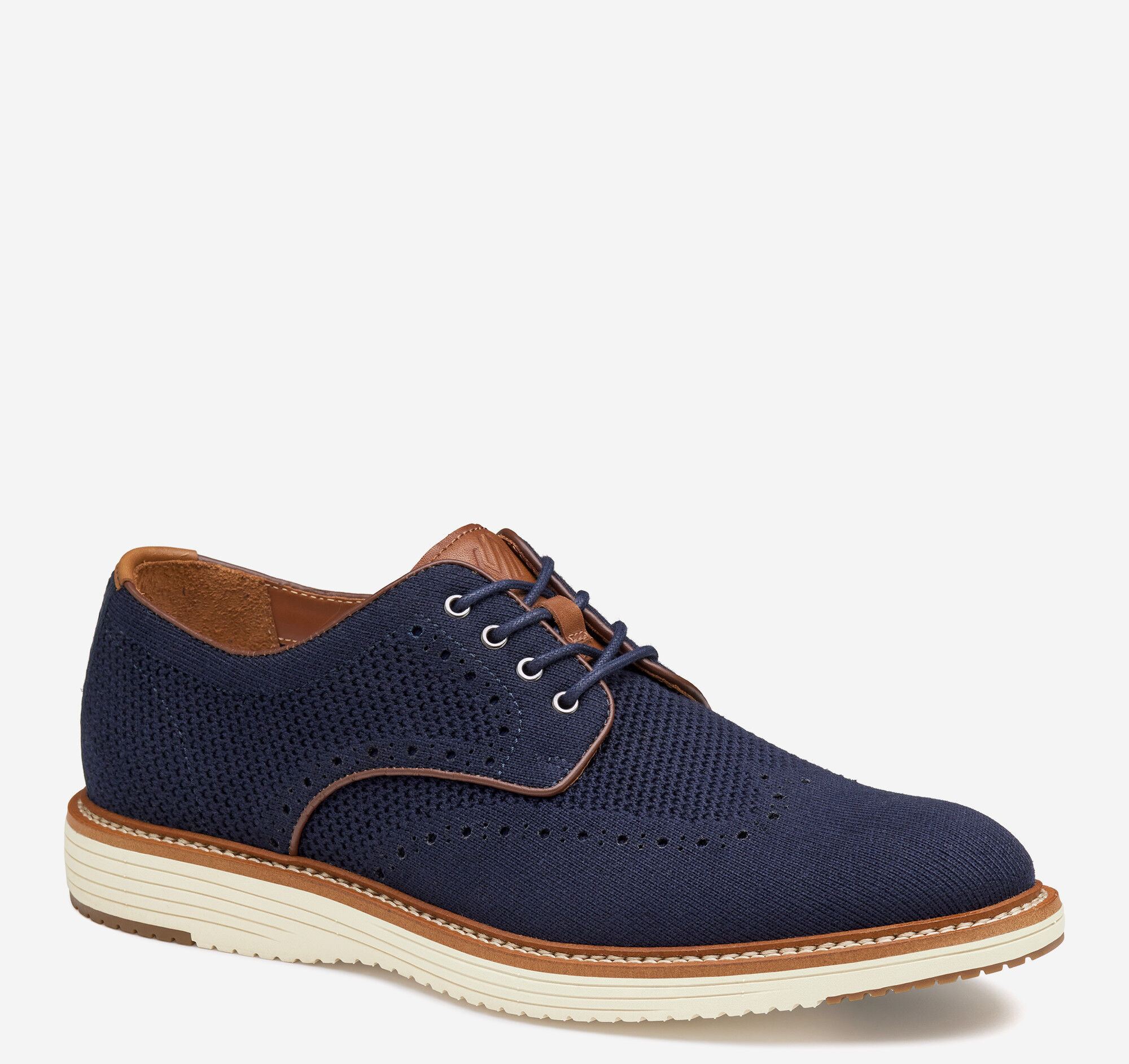 Men's Upton Knit Wingtip in Navy Knit | Johnston & Murphy
