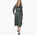 Printed Button-Front Long Dress image number null