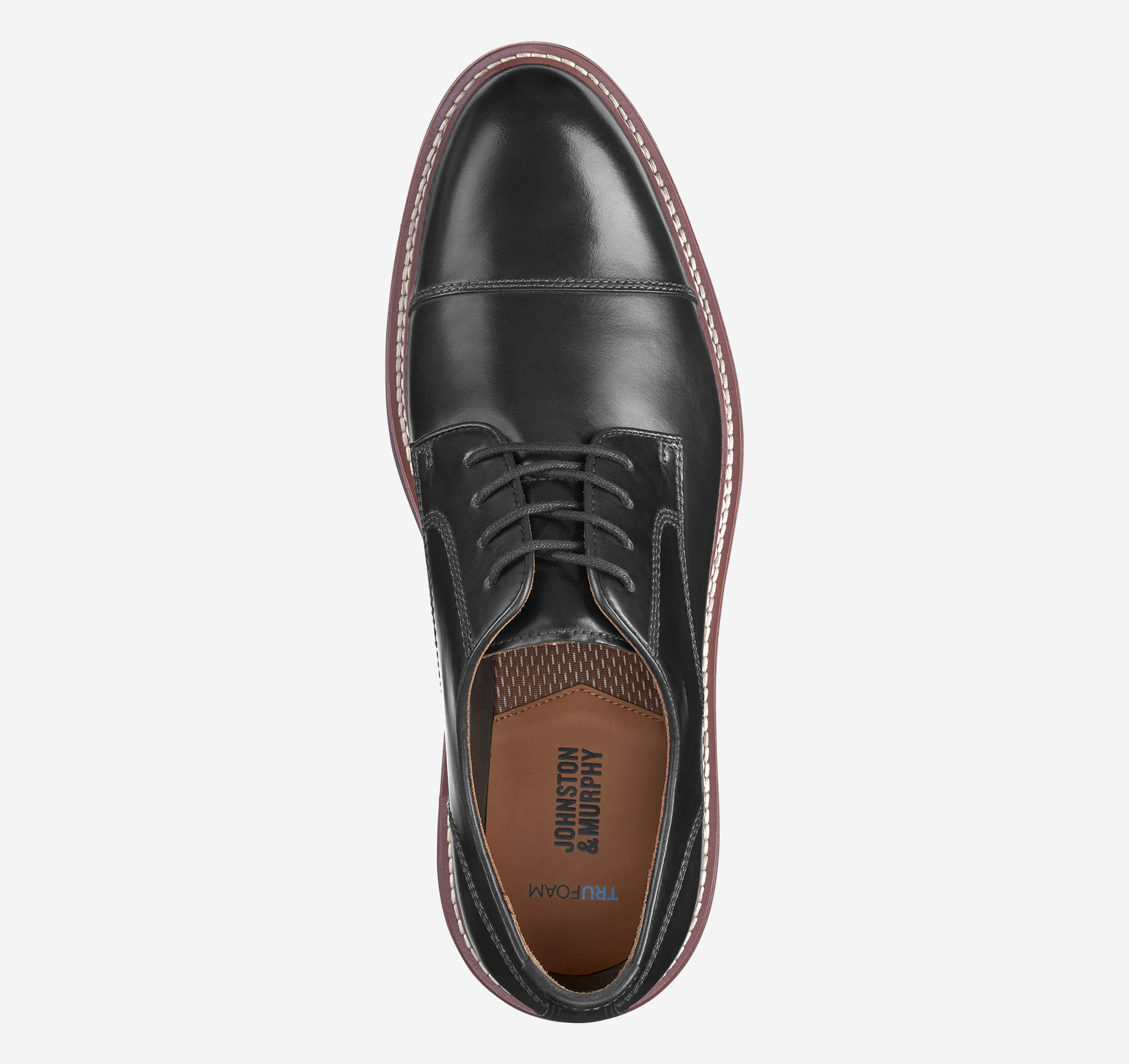 Johnston & Murphy 59-1991 Black Leather Carriker Cap Toe Lace Up Dress Shoes Men main image 4