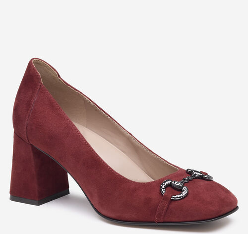 Whitney Bit Pump - Merlot Kid Suede