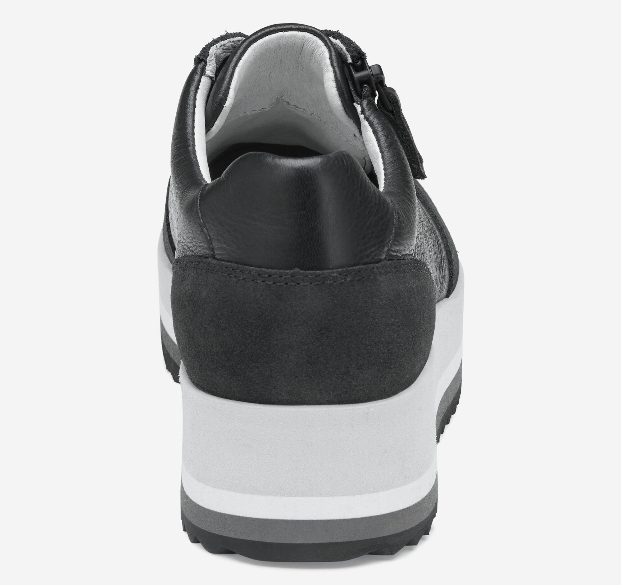 Women's Gracie Side-Zip Lace Up in Black Calfskin/Suede | Johnston