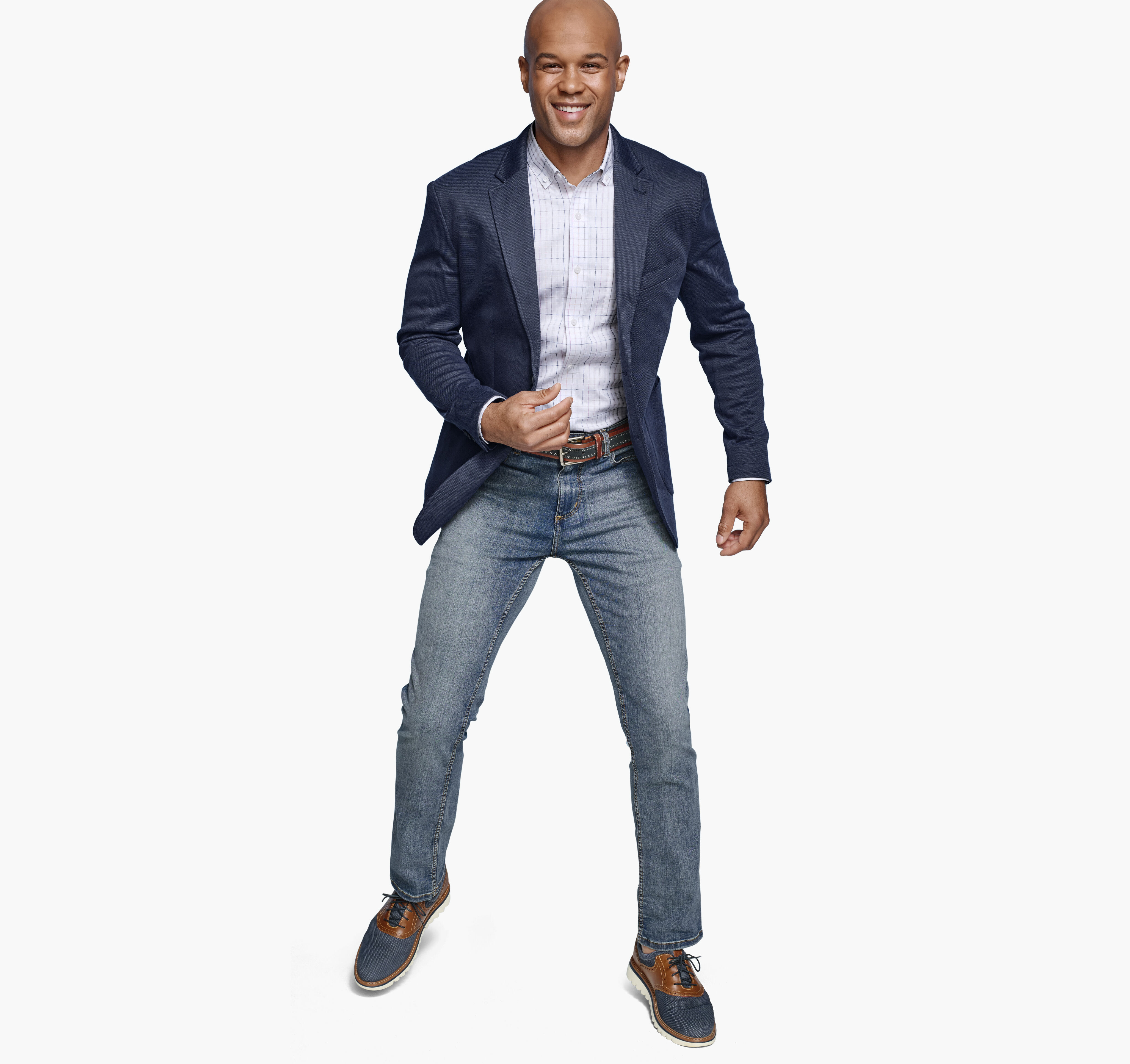 Men's XC Flex® Knit Blazer in Navy Birdseye | Johnston & Murphy