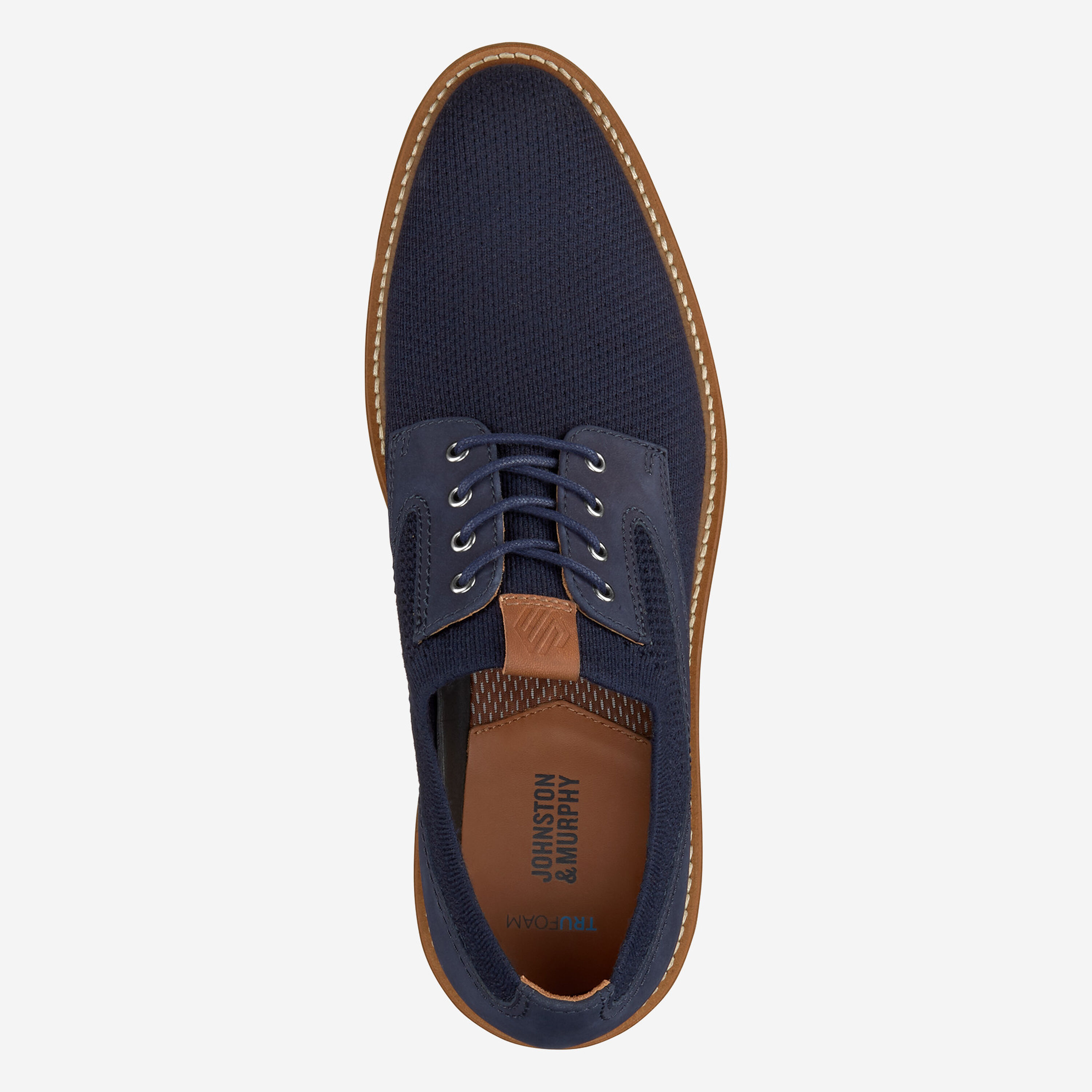 Knit Plain Toe Men\'s Shoes - Navy Nunn Bush Chase Knit Plain Toe Oxford Walking Shoes Navy  main image 4
