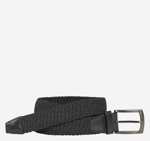 Woven Stretch-Knit Belt - Black