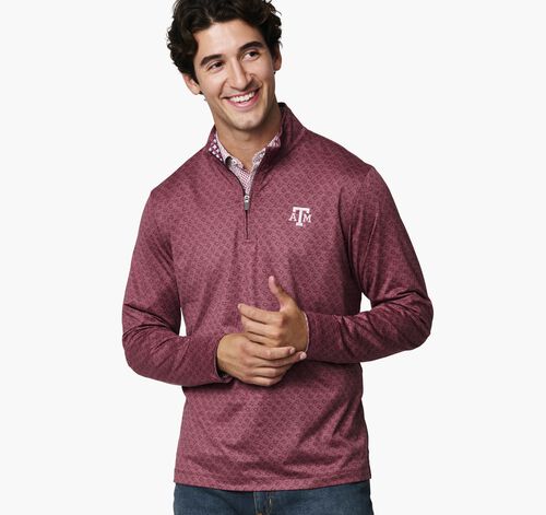 Collegiate XC+&trade; State Print Quarter-Zip - Texas A&M - Maroon