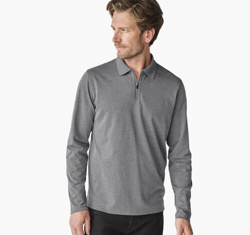Cochran Long-Sleeve Zip Polo - Gray