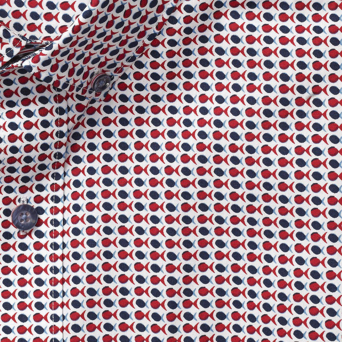 Mini Fish Print Short-Sleeve Shirt image number null