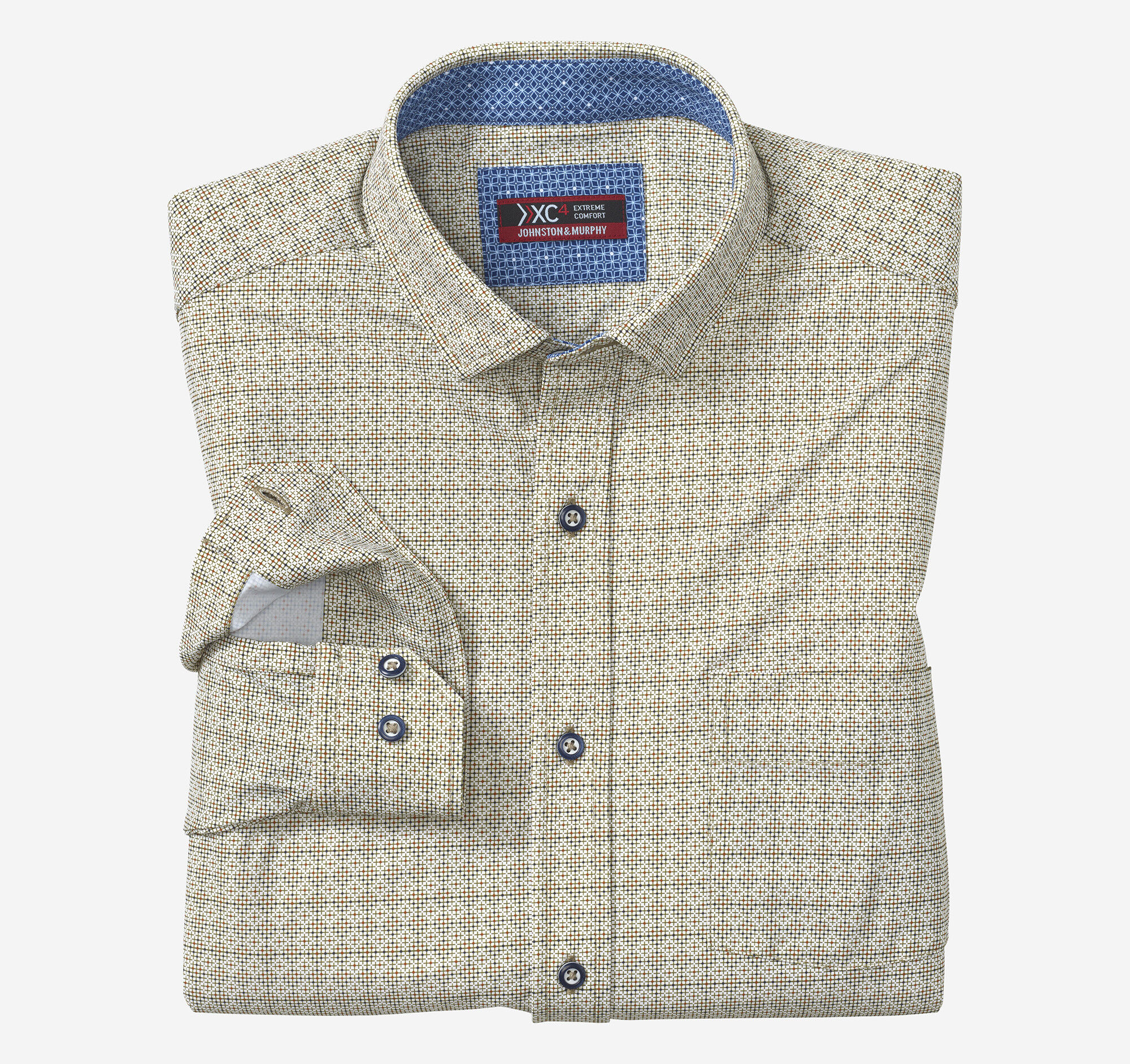 Men's XC+™ Motion Long-Sleeve Print Knit Shirt | Johnston & Murphy