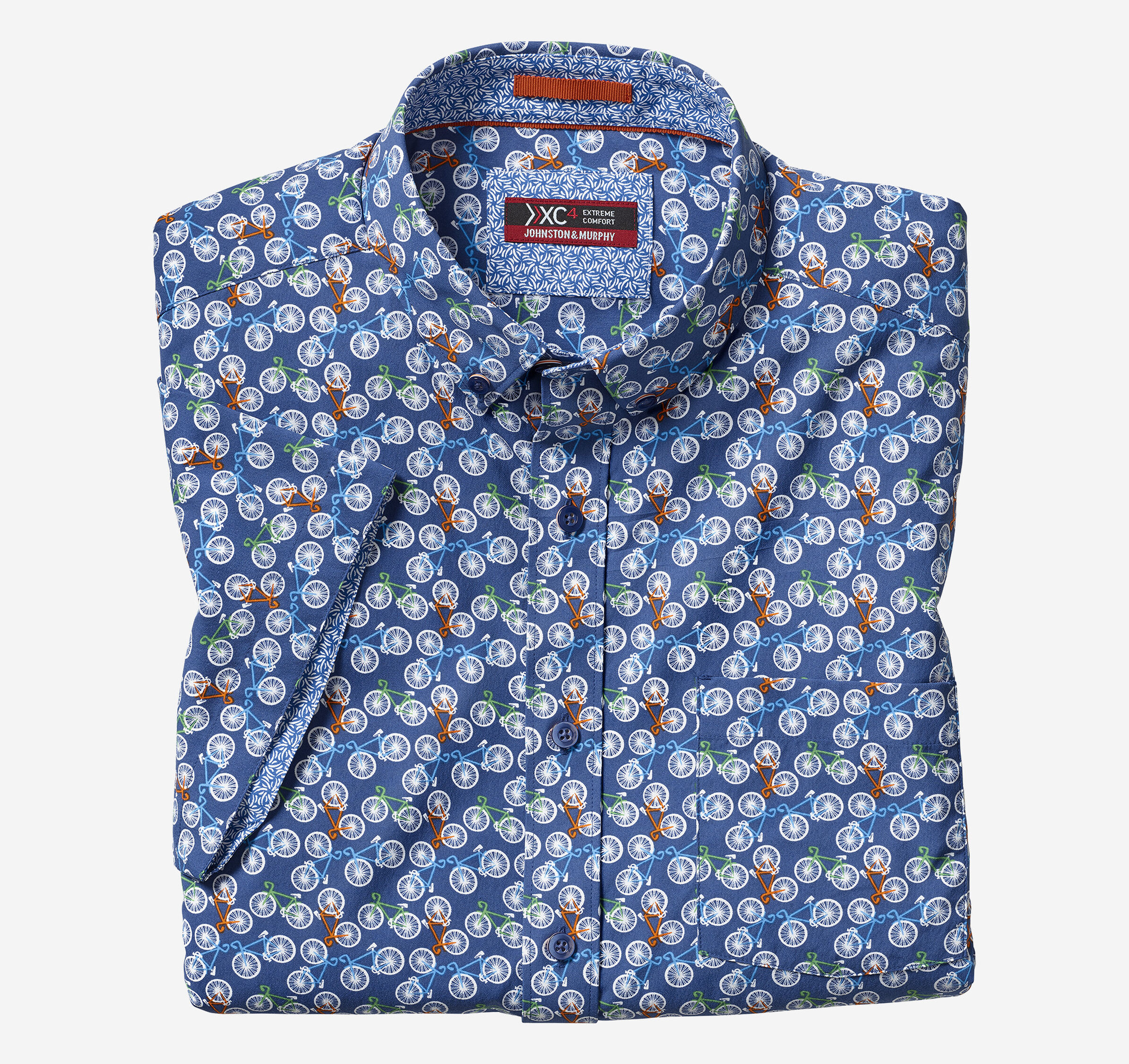 XC4® Bicycle Print ShortSleeve Stretch Shirt Johnston & Murphy