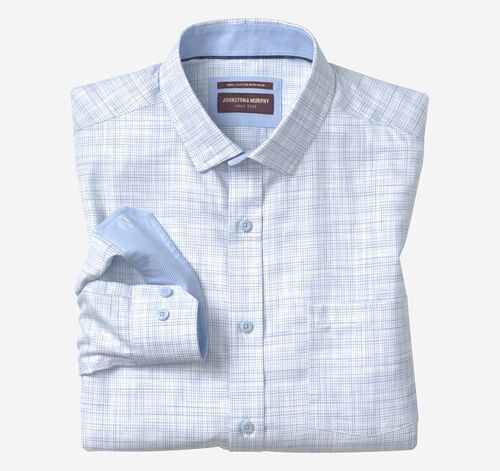 Ovation Non-Iron Dress Shirt - Light Blue Diamond Jacquard