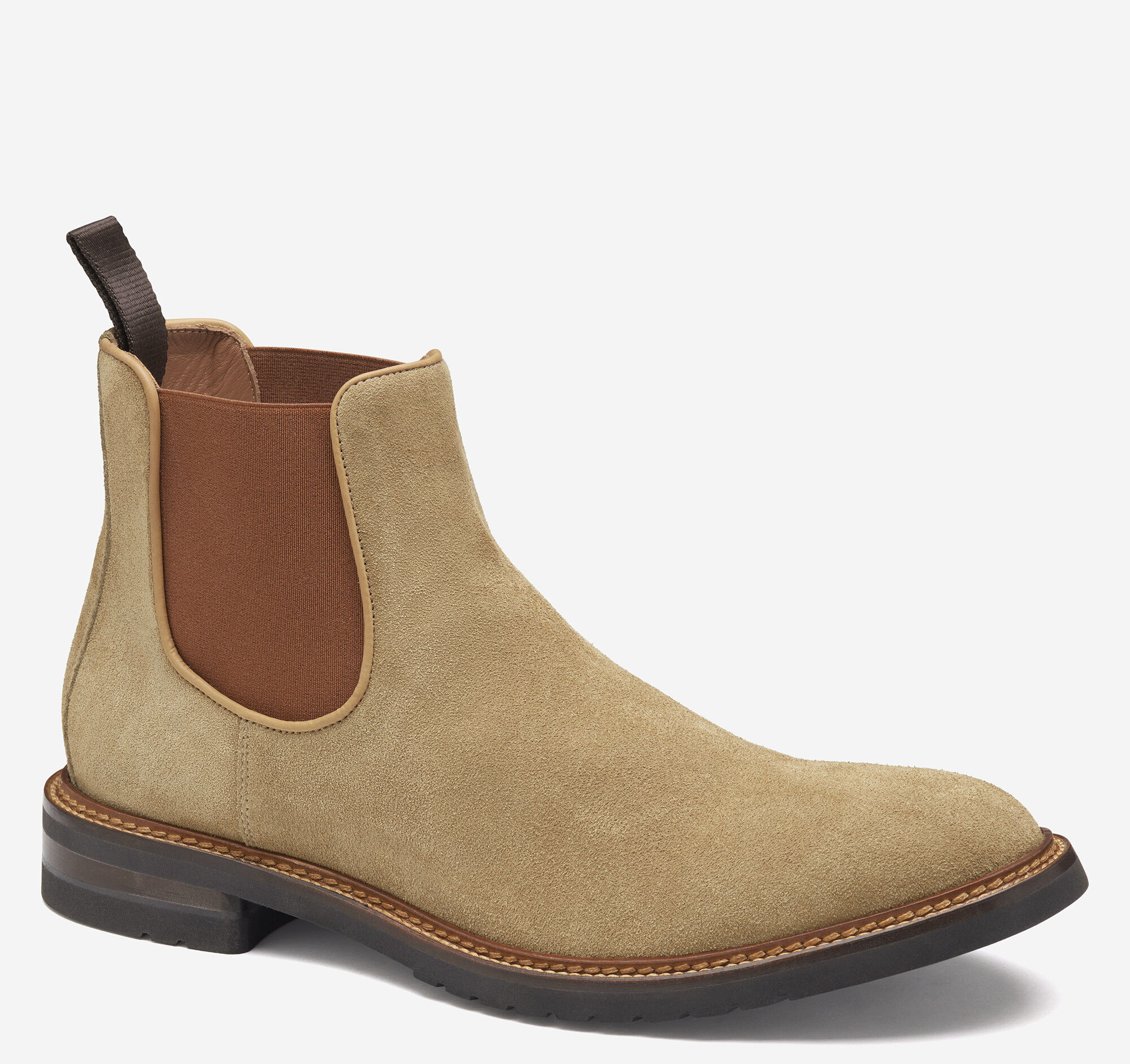 Men's Hartford Chelsea Boot in Beige Italian Suede | Johnston & Murphy
