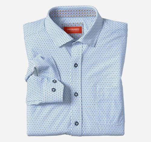 XC+&trade; Motion Long-Sleeve Print Knit Shirt - Blue Tulip