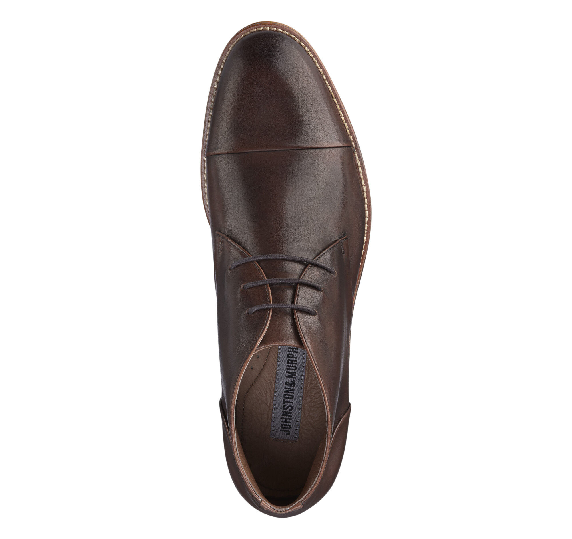 Men's Conard Cap Toe Chukka in Mahogany Italian Calfskin
