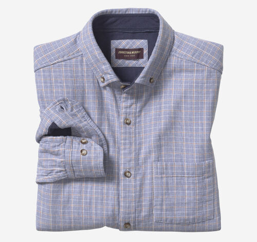 Double-Layer Long-Sleeve Shirt - Blue Glen Plaid