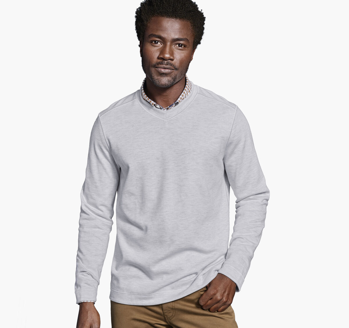 Reversible Long-Sleeve V-Neck image number null