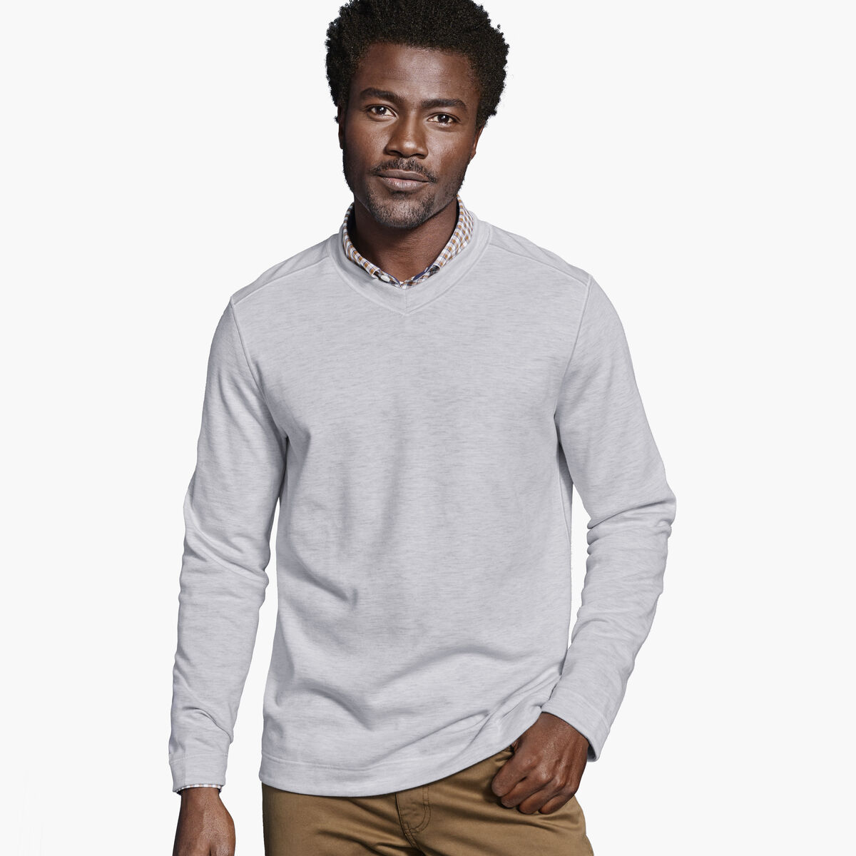 Reversible Long-Sleeve V-Neck image number null