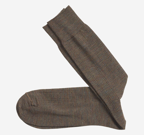 Wool Ribbed Socks - Brown