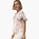 Game Day Eyelet Flutter Sleeve Top image number null