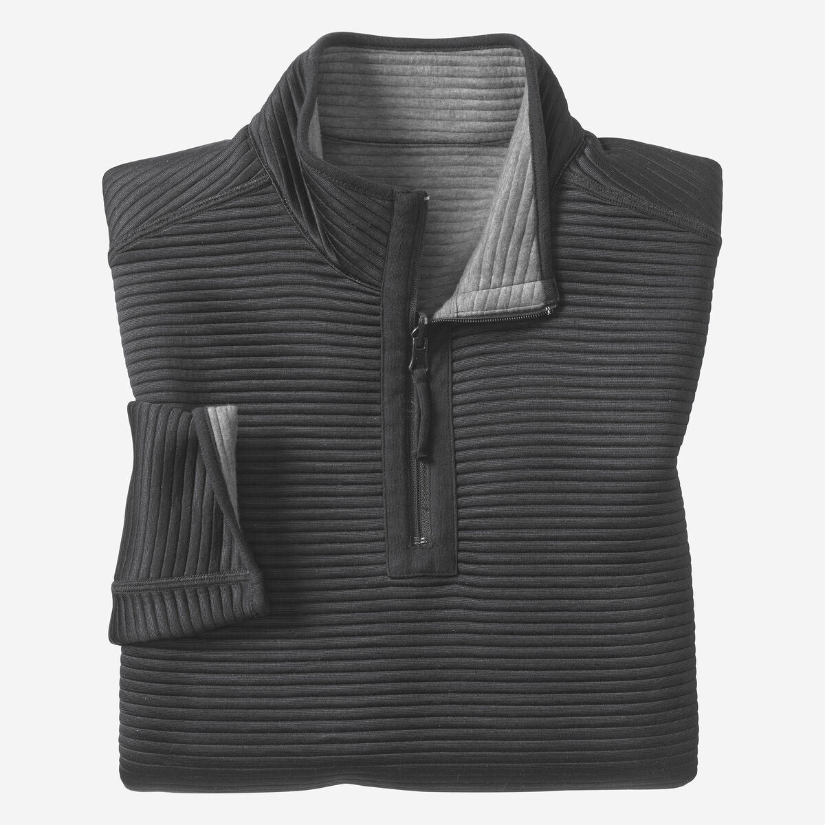 Reversible Channel-Quilted Quarter-Zip image number null