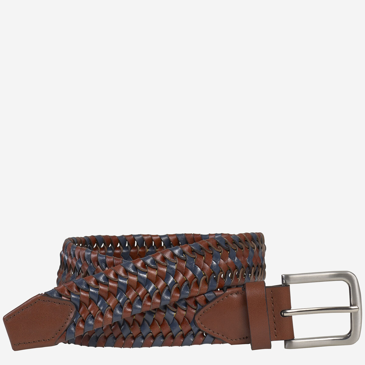 Woven Stretch-Leather Belt image number null