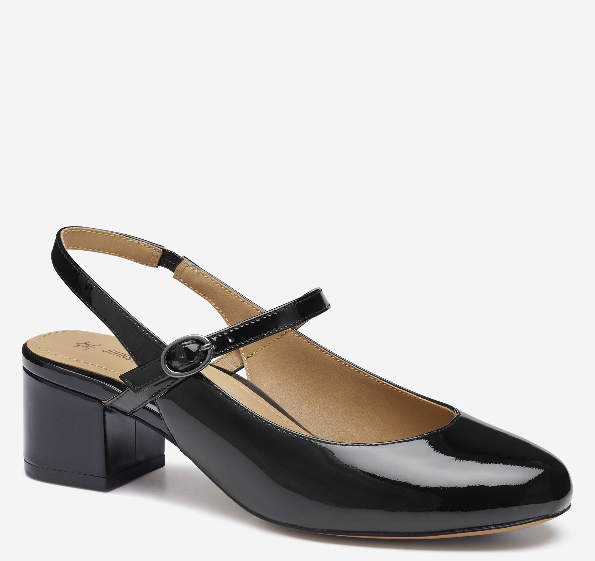 Women's Sienna Mary Jane Slingback in Black Patent Leather