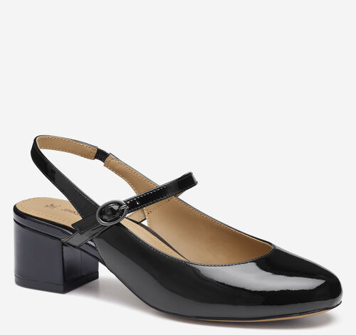 Sienna Mary Jane Slingback - Black Patent Leather