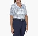 Women's Short Sleeve Logo Print Pullover Polo image number null