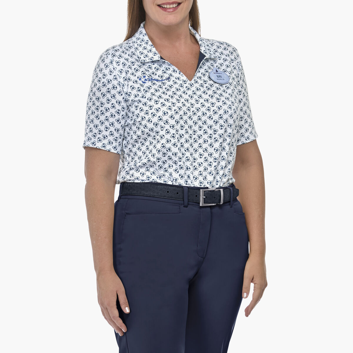 Women's Short Sleeve Logo Print Pullover Polo image number null