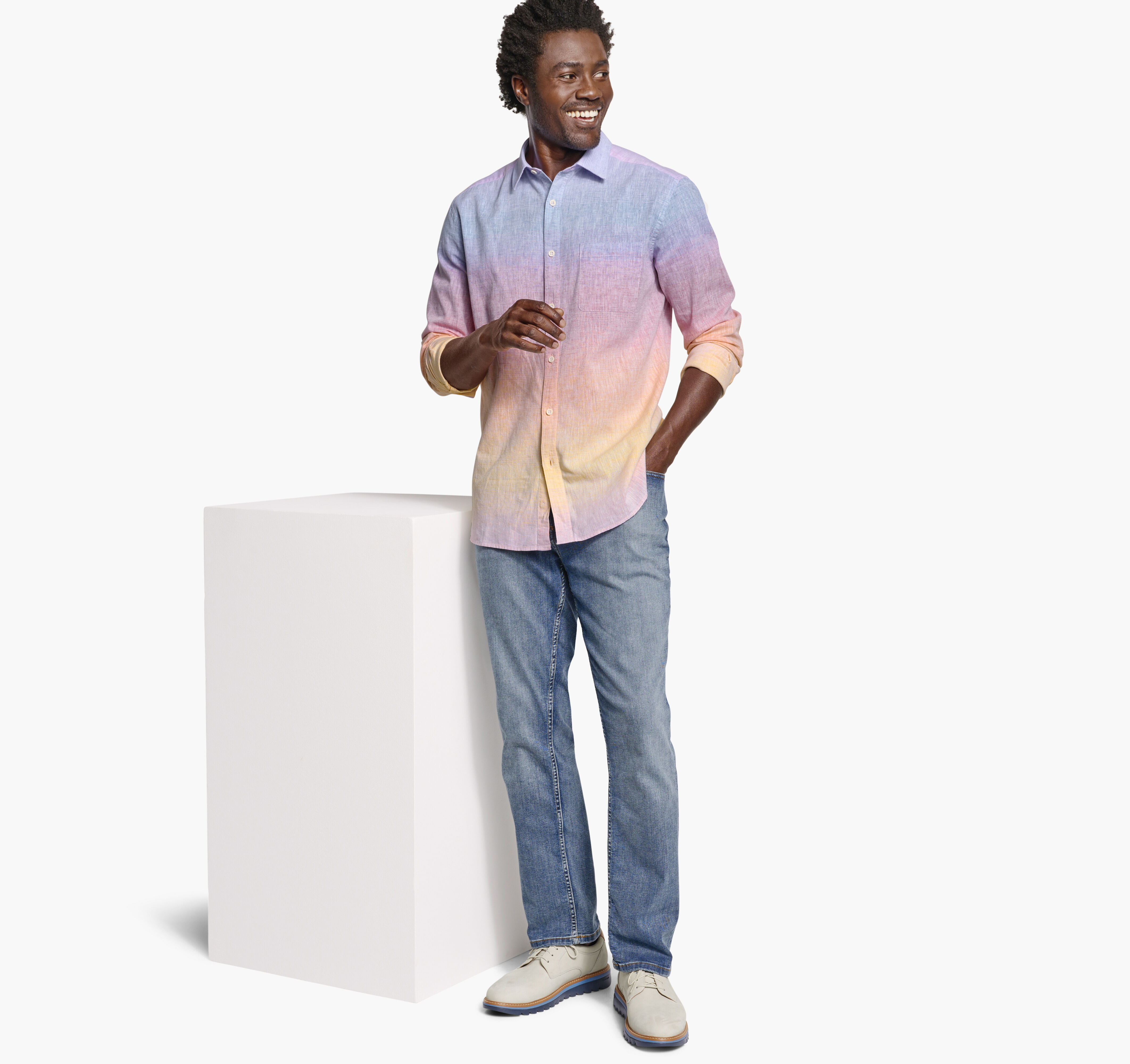 Washed Linen-Blend Shirt