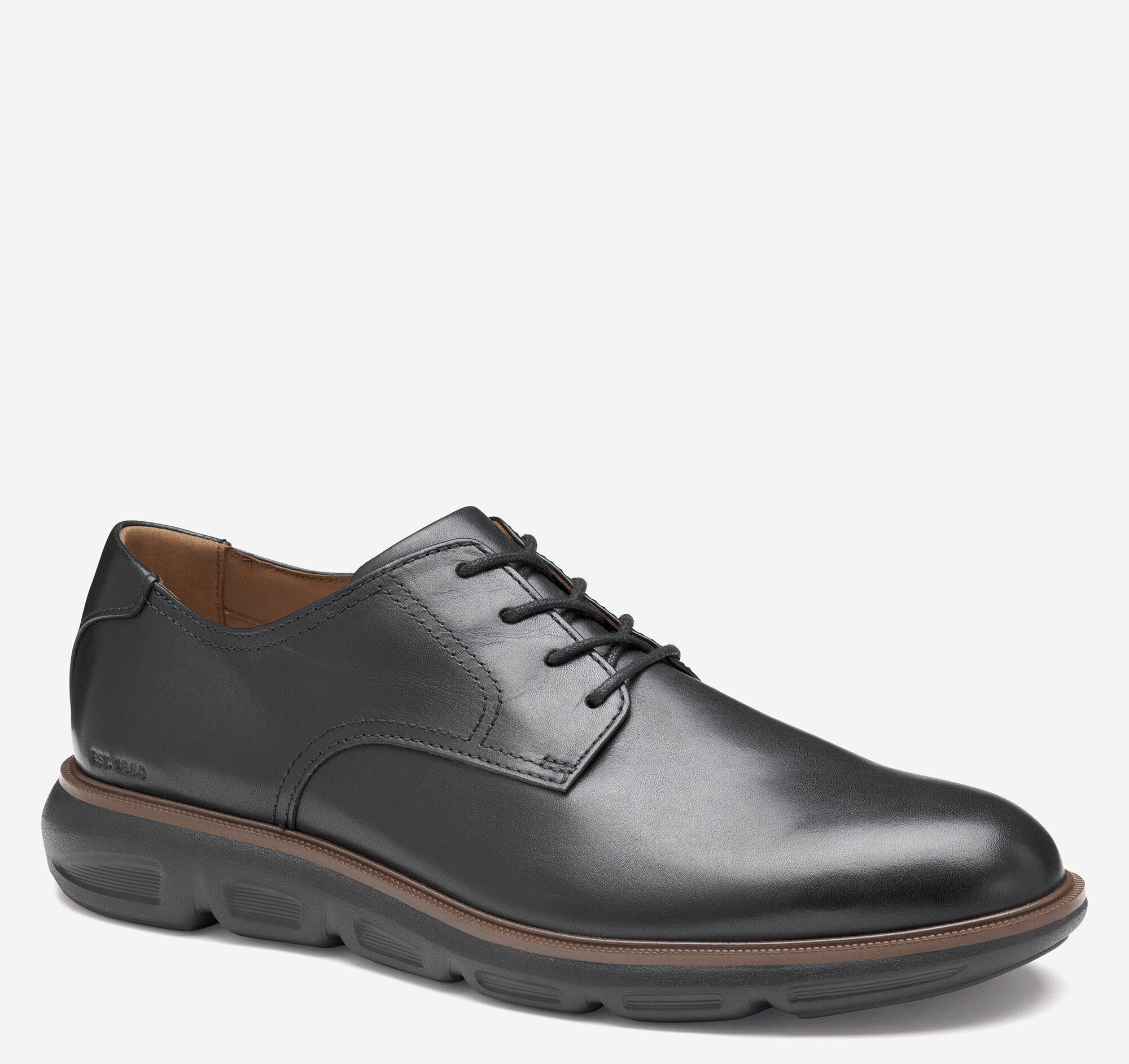 Men's Larkin Plain Toe in Black Italian Calfskin | Johnston & Murphy
