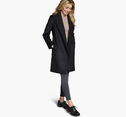 Wool-Blend Coat with Removable Knit Collar image number null