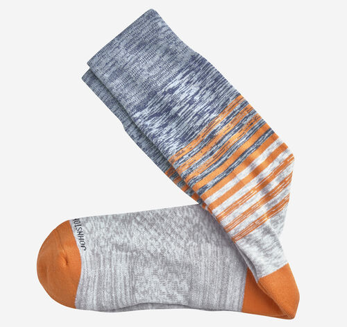 Space-Dyed Stripe Socks - Navy