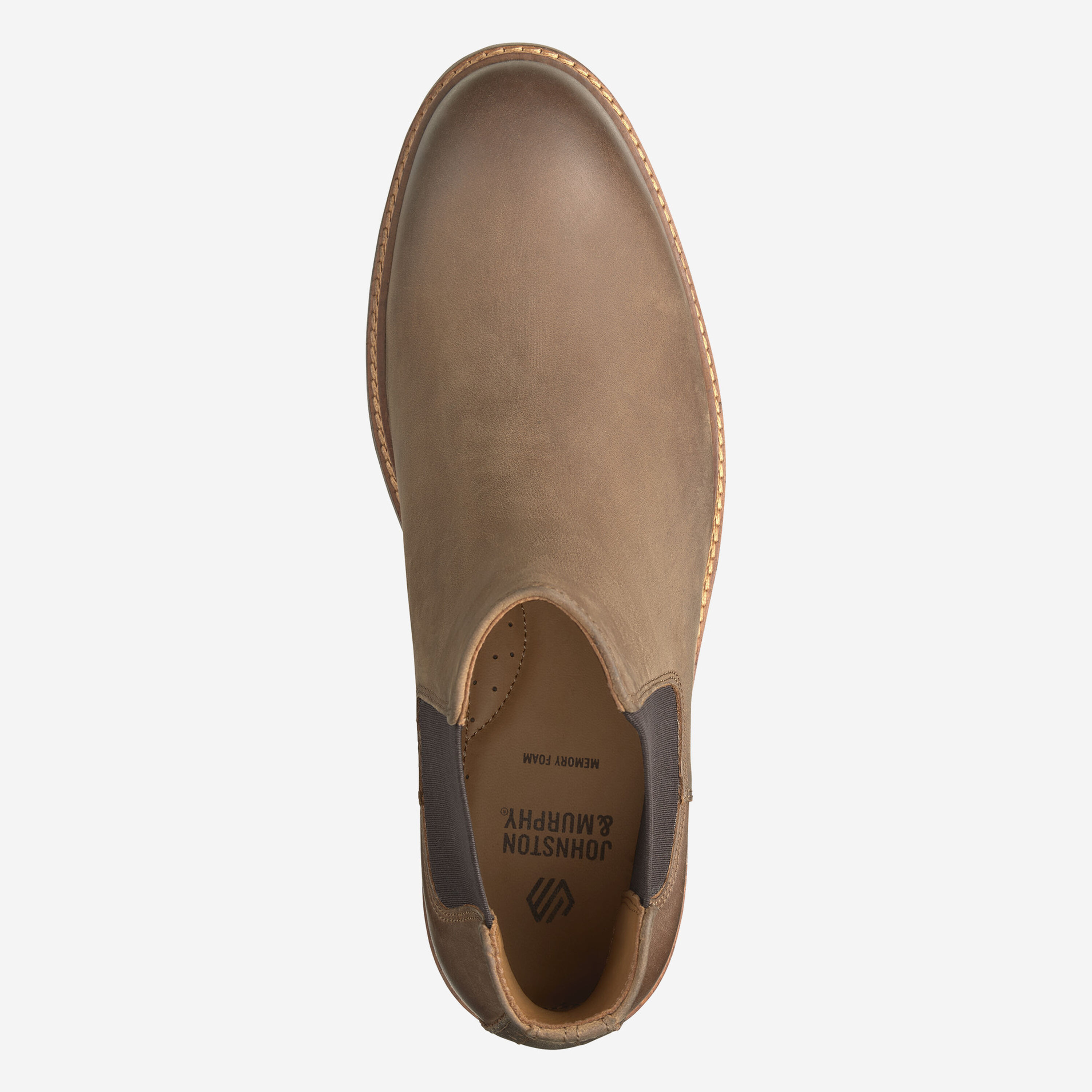 Johnston Murphy Men’s Size 9.5 M Calder Chelsea Boots Brown Leather Crepe Sole Johnston & Murphy Calder Chelsea Boot Brown Oiled Full Grain  main image 3