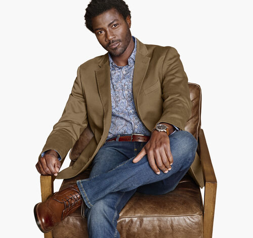 Washed Cotton Blazer - Brown