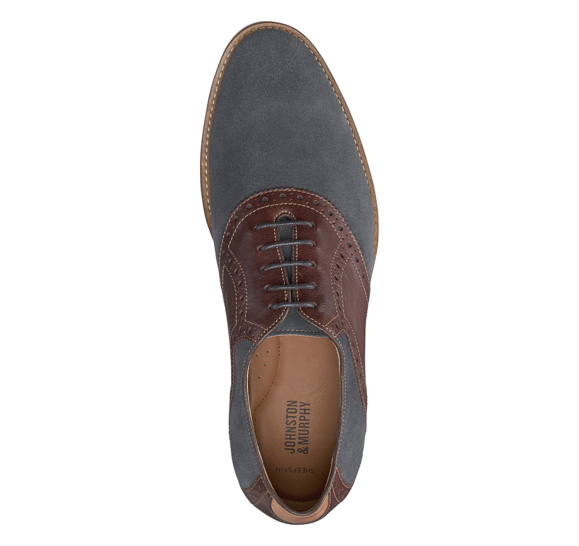 Johnston & murphy warner dark gray saddle oxfords Clearance